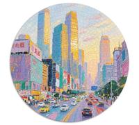 Une Rue fréquentée Puzzles 1000 Pieces Cadeau Unique Rue Ville Jeu Éduchatif Challenge Toy À De Qualité Supérieure Peinture Art pour Adultes Et Enfants À Partir De 14 Ans 1000pcs (67.5x67.5cm)