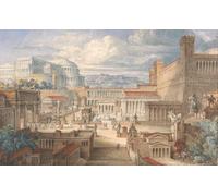 Une scène dans la Rome antique : un décor pour Titus Andronicus I ii (ca. 1830) Poster imprimé par Joseph Michael Gandy (45,7 x 61 cm)