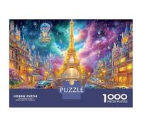 Une scène de Nuit de néon Magique à Paris Puzzle De 1000 Pièces Bâtiment Dreamy Landmark Amusement De Jeu d'esprit pour Adultes Et Enfants 38x26cm/1000pcs
