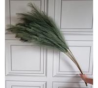 Une seule tige artificielle de pampa en herbe, grande tige de 115 cm de long, moelleuse et colorée, décor de style fleur séchée (vert forêt)