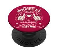 Une Super Assistante Sociale Cadeau Assistante Sociale PopSockets PopGrip Adhésif