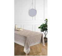 univers decor Nappe + Surnappe en Dentelle Style Vintage Toutes Dimensions (Vison, Nappe Rect. 150x300+Surnappe Dentelle 140x290)