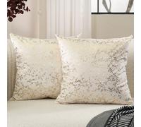 Une taie d'oreiller en velours à feuille d'or double face de style baroque, impression sans rembourrage. Le tissu en velours est imprimé avec un savoir-faire en feuille d'or sur les deux côtés de la h