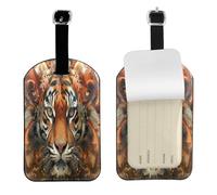 Une tête de lion majestueuse de haute qualité élégante pour valises, étiquettes de bagages de voyage avec carte personnalisée et couverture de confidentialité