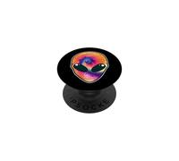 Une tête d'extraterrestre drôle et Folle, Un Amateur d'ovnis PopSockets PopGrip Adhésif