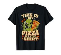 Une tête d'extraterrestre drôle Mangeant Une Pizza, C'est Mon Boulanger T-Shirt