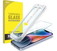 Une Touche Installation Verre Trempé Pour Iphone 14 Plus 6,7 Pouces, Film Protection Écran, Couverture Complète, Kits D'outils D'alignement Automatique, Hd Clair, Lot De 2