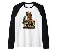 Une œuvre d'art Amusante pour Le Jour de la Course « I Came for The Horses Stayed for Chaos » Manche Raglan