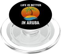 Une Vie Amusante est Meilleure à Aruba : Vacances, Voyages, îles et océans PopSockets PopGrip pour MagSafe