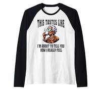 Une Vieille Dame Cool Qui boit du café Attitude Rock N Roll Funny Manche Raglan