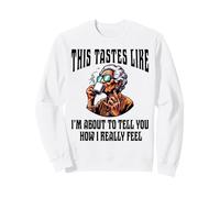Une Vieille Dame Cool Qui boit du café Attitude Rock N Roll Funny Sweatshirt