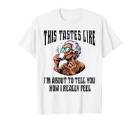 Une Vieille Dame Cool Qui boit du café Attitude Rock N Roll Funny T-Shirt