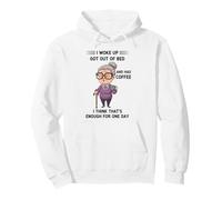 Une Vieille Femme Que Je me suis réveillée est Sortie du lit et a EU Un café Sweat à Capuche