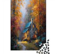 Une Vieille Maison en Pierre dans Les Bois,Puzzles pour Adultes 70x50cm/1000pcs,Jeux De Défi