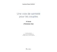Une voie de sainteté pour les couples A l'école d'Humanae Vitae - Robert Sarah - Peuple Libre Eds - broché - Essai