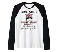 Une Vraie Femme est ce qu'elle Veut être positivité corporelle Manche Raglan