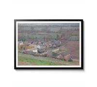 Une vue d'oiseau par Theodore Robinson, paysage impressionniste, impression de décoration de ferme, affiche de campagne de village, cadeau d'art mural, 1889, mat d'archivage, A4 (impression uniquement