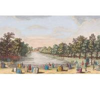 Une vue du canal à St. James's Park Buckingham House &c. prise du défilé de Londres Angleterre. Après une impression datée de 1753 à partir d'une œuvre de Caneletto. Publié par Robert Sayer