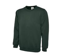 Uneek Sweat 300 g uni classique à col rond, vert, UC203