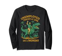Unemployed Friend at 14h - Drôle Dinosaure UFO Chaos Design Manche Longue