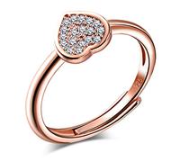 Unendlich U Bague ajustable en argent 925 pour femme fille Anneau d'alliance parfait Le cœur orné zircon brillant