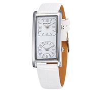 Unendlich U Blanc Bracelet en PU Cuir Femme/Fille Chiffres Romains Chiffres Arabes Double Mouvements Montre Quartz pour Cadeau de Noël
