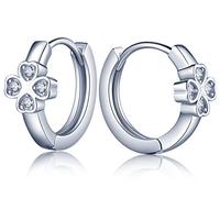 Unendlich U Boucle d'oreille de femme fille en argent 925 et zircon bague d'oreille jolie trèfle