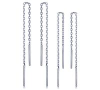 Unendlich U Boucle d'oreille de femme fille en argent 925 le fil d'oreille simple élégant deux tailles(2 paires)