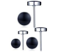 Unendlich U Boucle d'oreille en argent 925 et résine époxy clou d'oreille noir trois tailles(3 paires)