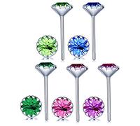 Unendlich U Boucle d'oreille en argent 925 et zircon coloré clou d'oreille élégant multi-couleur(5 paires)