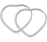 Unendlich U Boucle d'oreille en argent pur 925 le gros cœur élégant les jolis dessins décoratifs brillants bijou élégant pour femme fille jeunesse