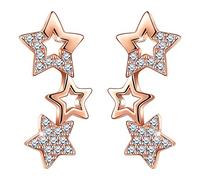 Unendlich U Boucle d'oreille femme fille, boucle d'oreille étoile en argent 925 Clou d'oreille brillant orné zircon