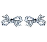 Unendlich U Boucle d'oreille femme fille en argent 925 et zircon Clous et puces le nœud élégant couleur d'argent