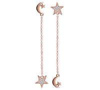 Unendlich U Boucle d'oreille femme fille en argent 925 la lune et l'étoile orné zircon Pendantes brillant