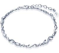 Unendlich U Bracelet en argent 925 couleur d'argent neuf marques d'infinie se lient orné zircon cubique Longueur est réglable pour femme fille