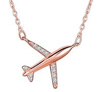 Unendlich U Collier pendentif femme fille, collier en argent 925 orné zircon, collier la forme d'avion élégant