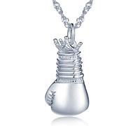 Unendlich U Collier pendentif femme fille en argent 925, collier gants de boxe, Pendentif avec 45cm Chaîne, Cadeau de Noël Anniversaire