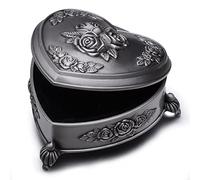 Unendlich U Luxe Argent Antique Cœur Amour Rose Femmes Etain Pur Petit Coffret Boîte à Bijoux