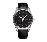 Unendlich U Montre à Quartz pour Homme, Montre Bracelet étanche, Cadran Ultra-Mince, Montre décontractée d'affaires Minimaliste, avec Bracelet en Cuir Noir