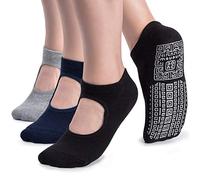 unenow Non Slip Grip Yoga Socks for Women with Cushion for Pilates, Barre, Dance
