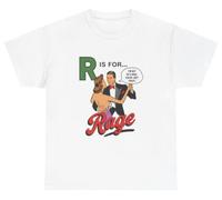 Unethical Threads T-shirt graphique amusant R is for Rage, blanc, XX-Large