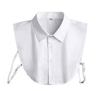 UNFAIRZQ Chemisier de bureau formel détachable pour homme - Simple - Couleur unie - Faux col boutonné - Revers basique - Demi-chemise - Accessoires de vêtements