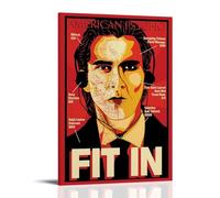 UNFANRWZW American Psycho Fit In Movie Poster Peinture décorative sur toile Art mural pour salon, chambre à coucher, art mural, impression d'image moderne, décoration de salle familiale, 60 x 90 cm