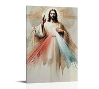 UNFANRWZW The Divine Mercy of Jésus Poster Peinture décorative sur toile Art mural pour salon, chambre à coucher, art mural, impression d'image moderne, décoration de salle familiale, 50 x 75 cm