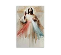 UNFANRWZW The Divine Mercy of Jésus Poster Peinture décorative sur toile pour salon, chambre à coucher, art mural, impression d'image moderne, décoration de salle familiale, 30 x 45 cm