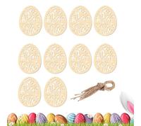 Unfinished Wood Ornaments, 8x6cm Easter Eggs Paintable Decorations - Versatile Unfinished Wood Cutouts | Convenient To Install For School Party Home Bedroom Apartment Family Gathering
