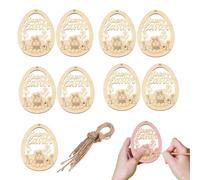 Unfinished Wood Ornaments - Easter Eggs Paintable Decorations, Blank Wooden Cutouts for Crafting and DIY Projects, Creative Activity for School Parties Home Bedroom Apartment Family Gatherings