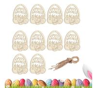 Unfinished Wood Ornaments - Easter Eggs Paintable Decorations, Blank Wooden Cutouts for Crafting and DIY Projects, Creative Activity for School Parties Home Bedroom Apartment Family Gatherings