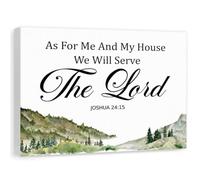 Unframed Joshua 24:15 Canvas Print - We Will Serve The Lord Scripture Art, DIY Christian Wall Decor for Custom Framing in Home Office, Dorm Room (Unframed,08x12inch(20x30cm))