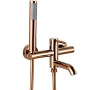 UNFRASLOP Robinet de Baignoire Robinet de Baignoire avec douchette Robinet de Douche monocommande Laiton avec Bec pivotant à 90°,Rose Gold
